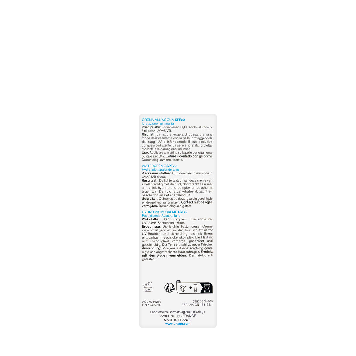 Uriage Eau Thermale Light Water Cream Spf20 40 Ml