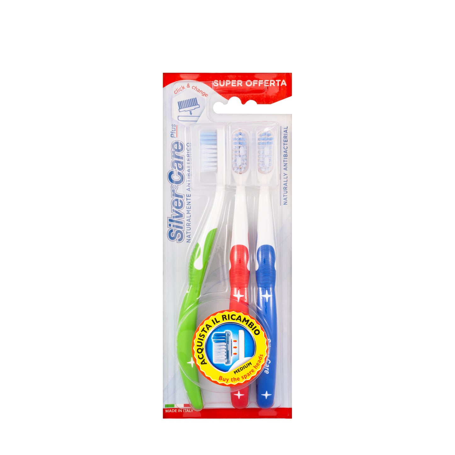Silver Care Plus Toothbrush Medium 3Pieces-3337