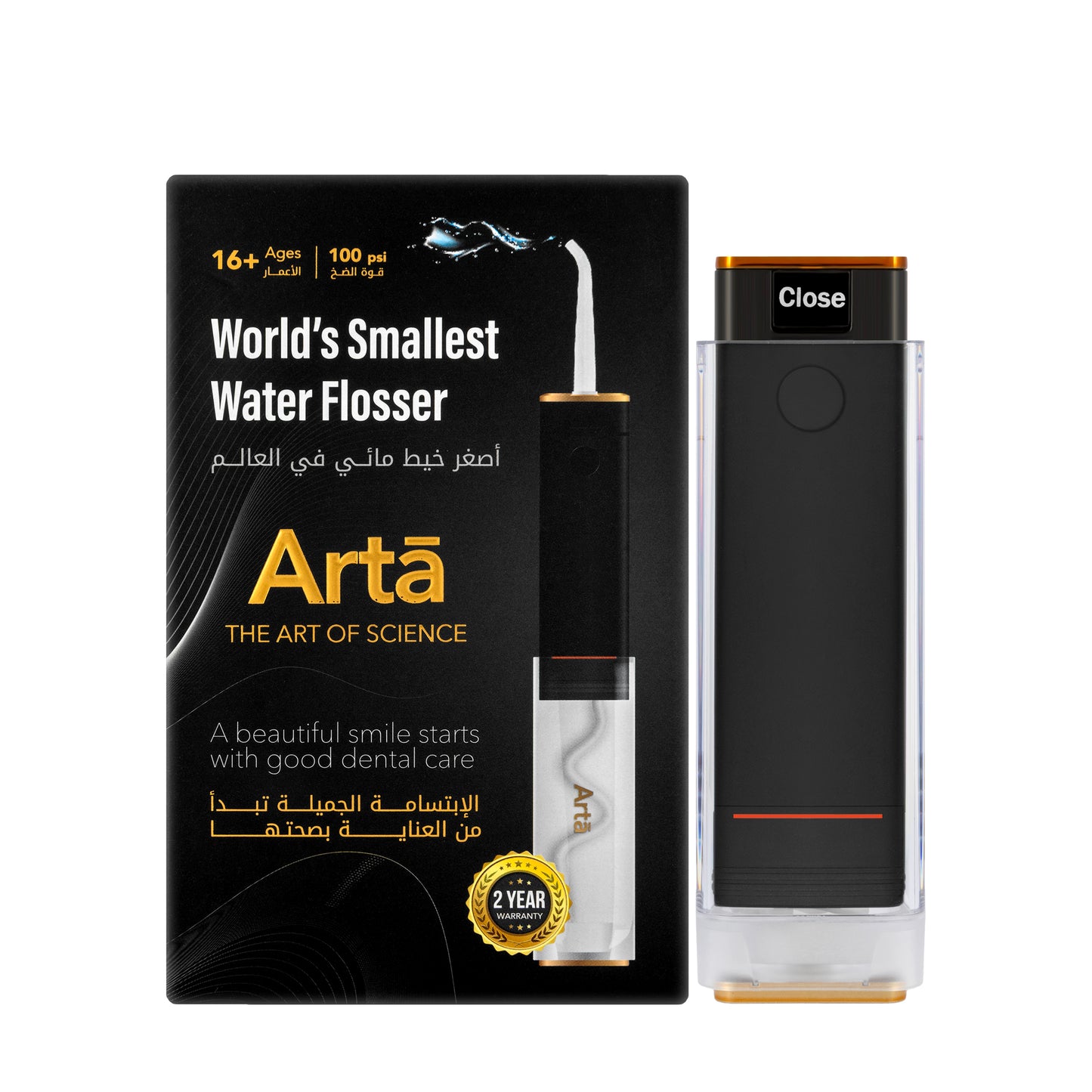 Arta Mini Water Flosser 100Psi Black [S]