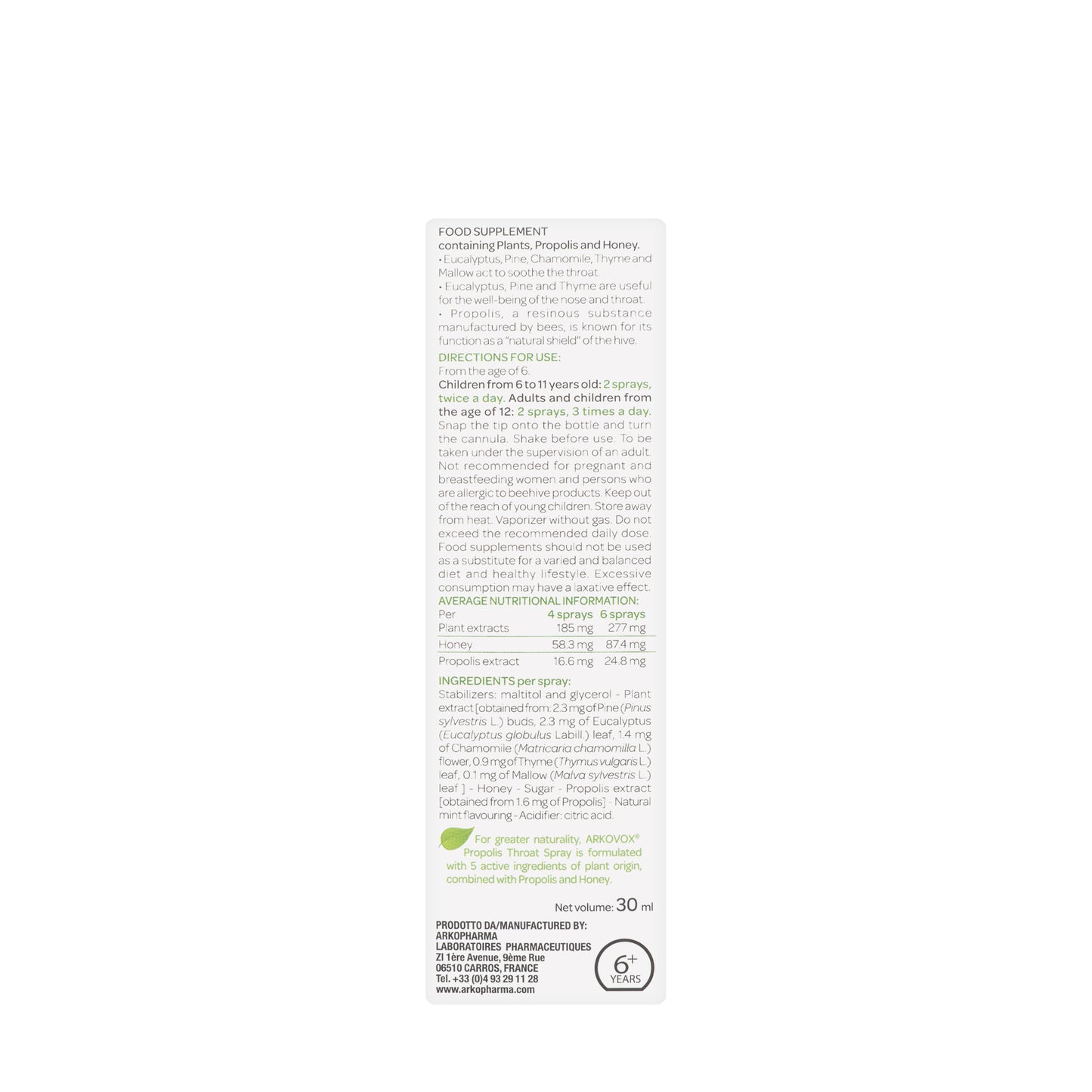 Arkopharma Arkovox Propolis Throat Spray 30ml