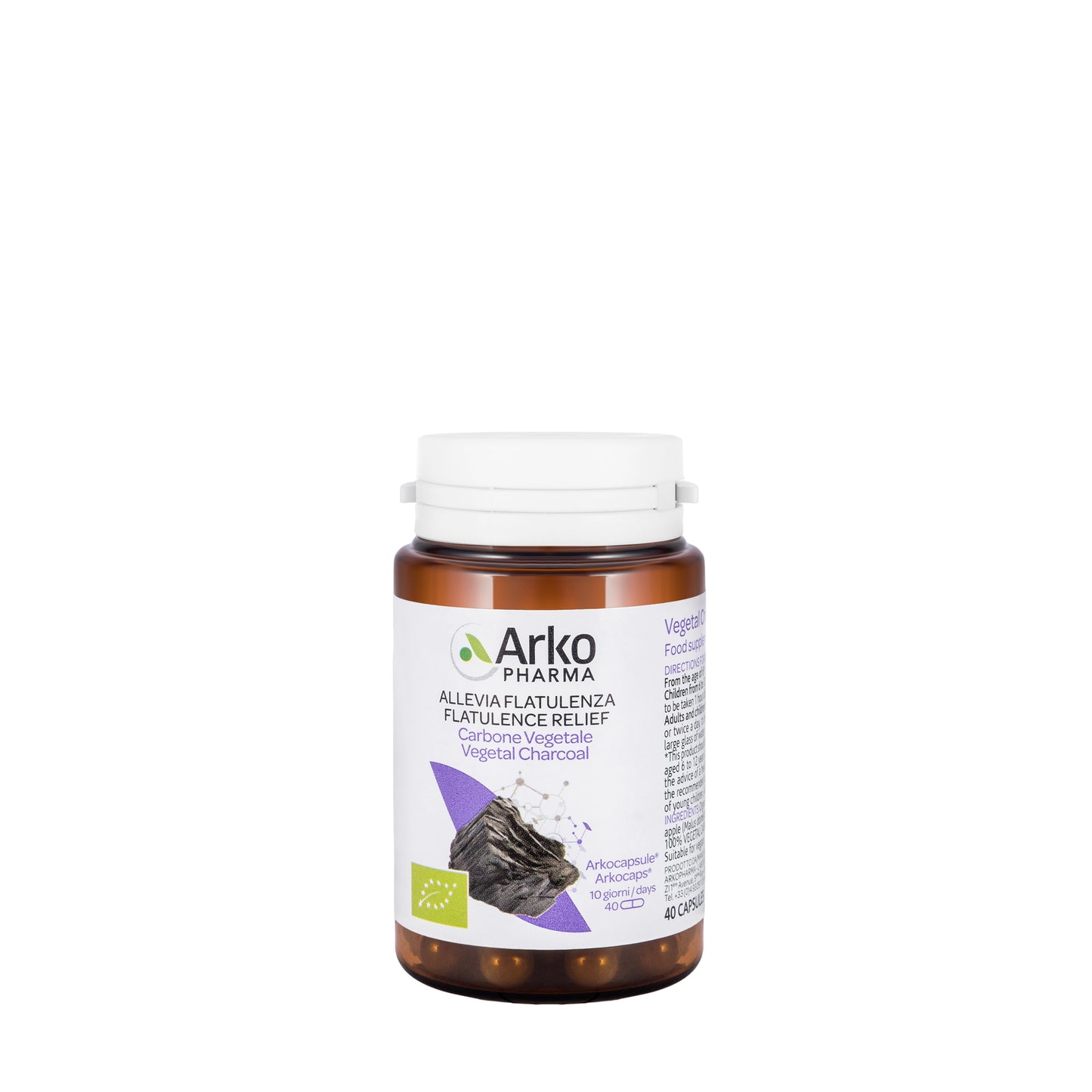Arkopharma Flatulence Relief Vegetal Charcoal 40 Capsules