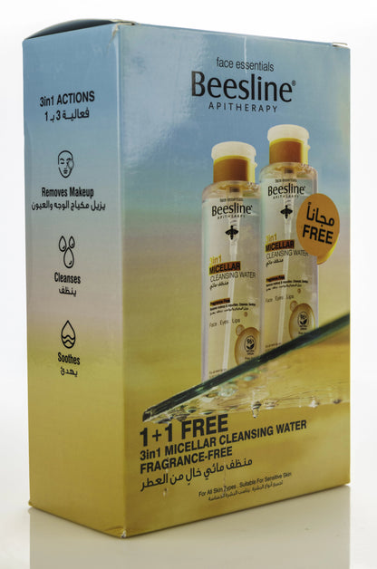 Beesline 3In1 Micellar Cleansing Water Fragrance Free 400 Ml 1+1 Offer Pack