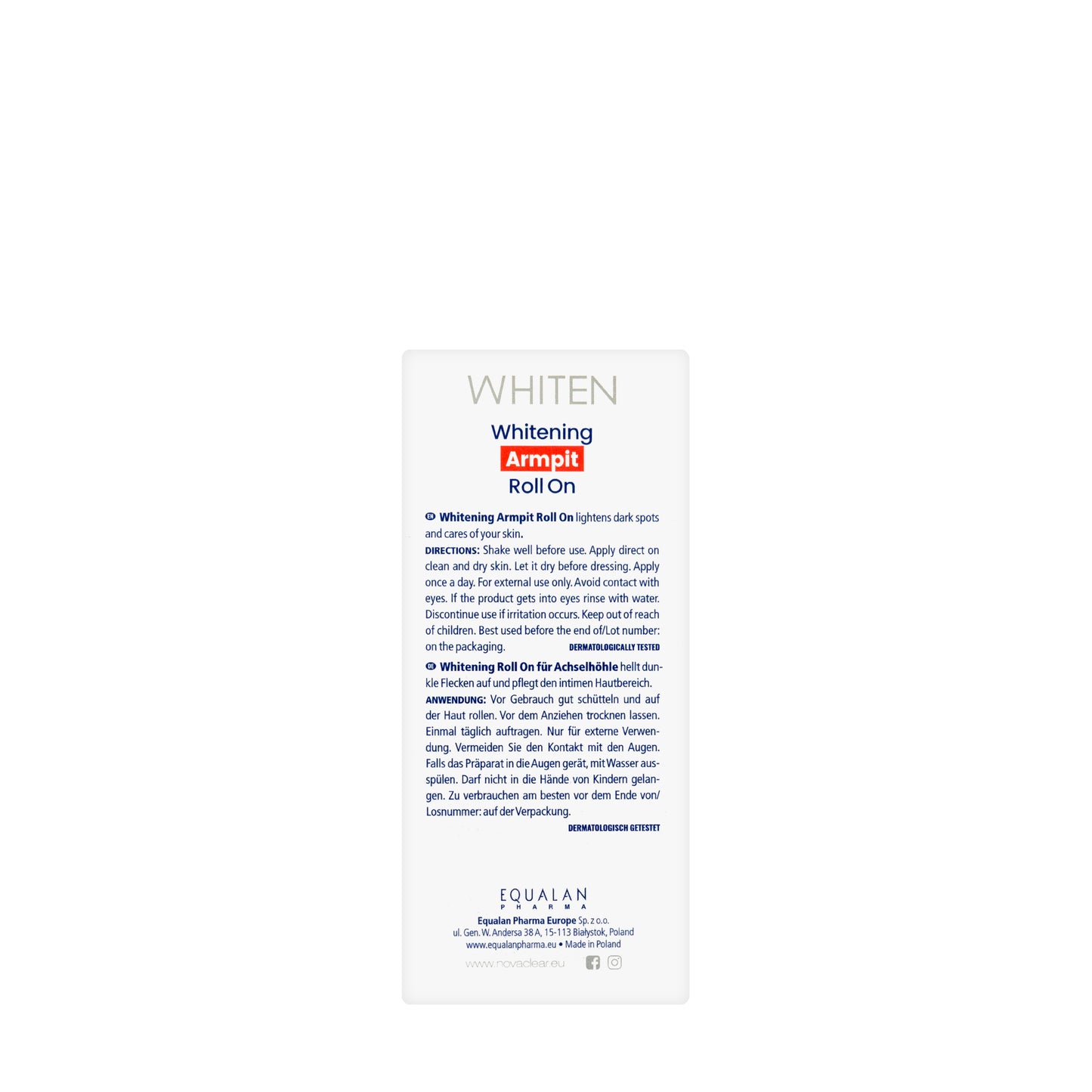 Novaclear Whitening Armpit Roll On 50 Ml 1+1 Offer
