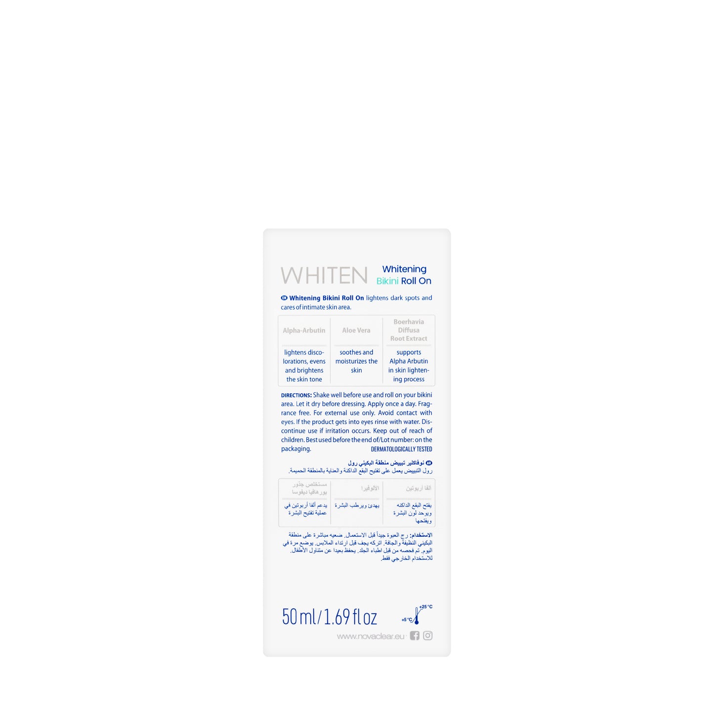 Novaclear Whitening Bikini Roll On 50 Ml 1+1 Offer