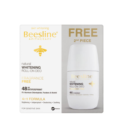 Beesline 48 Hours Whitening Roll On Deo Fragrance Free 50 Ml 1+1 Offer Pack