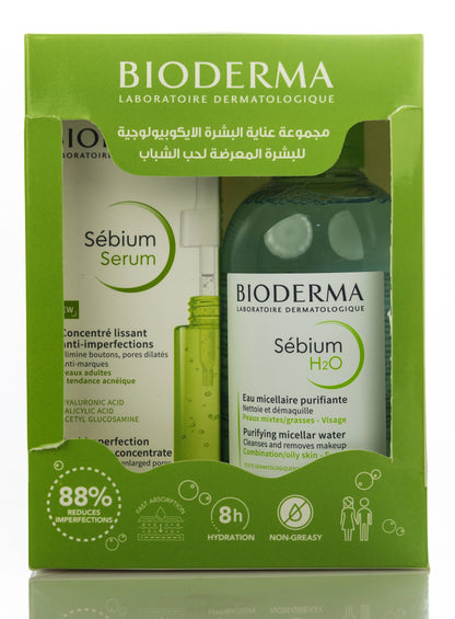 Bioderma Sébium Serum 30 Ml + Sébium H2O Micellar Water 250 Ml Offer Pack