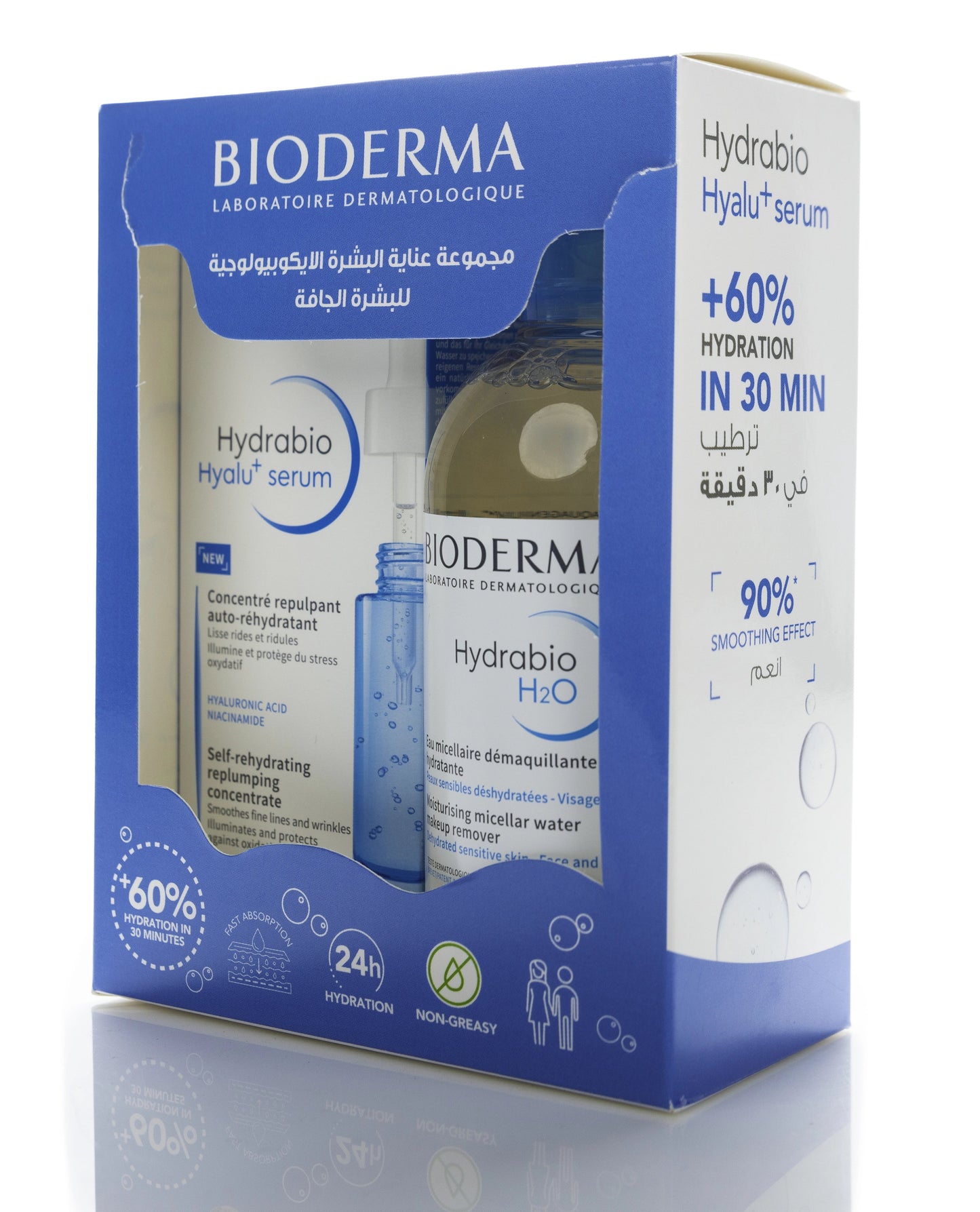 Bioderma Hydrabio Hyalu+ Serum 30ml+Bioderma Hydrabio H2O Micellar Water 250ml Skincare Set