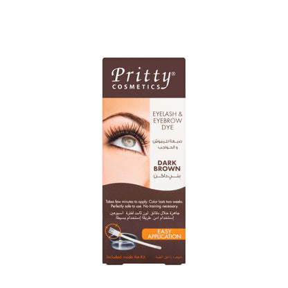 Pritty Eyelash and Eyebrow Dye  Dark Brown (15 Applications)