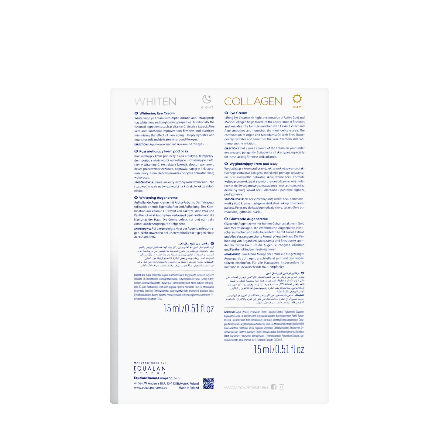 Novaclear  Eyecare[Collagen and White Eye Cream] Kit Offer