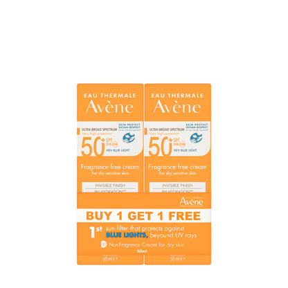 Avène SPF50+ Very High Protection Fragrance Free Cream For Dry & Sensitive skin 50 Ml 1+1Offer Pack