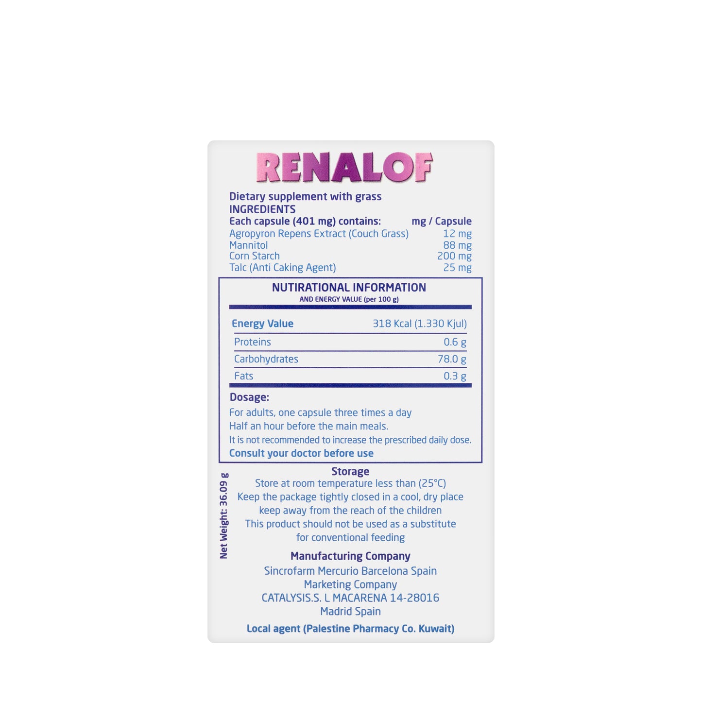 Renalof 401mg 90 Capsule