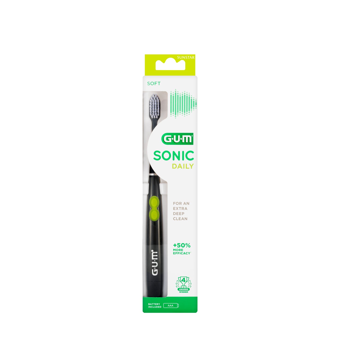 Gum Sonic Daily Battery Toothbrush-Soft&Black [4100]