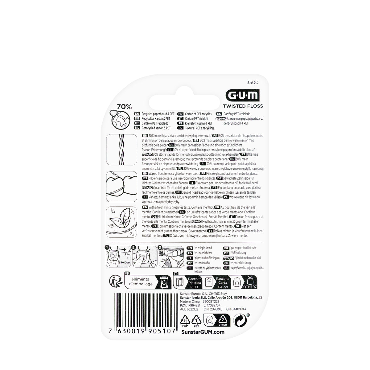 Gum Twisted Waxed Floss 30m [3500]