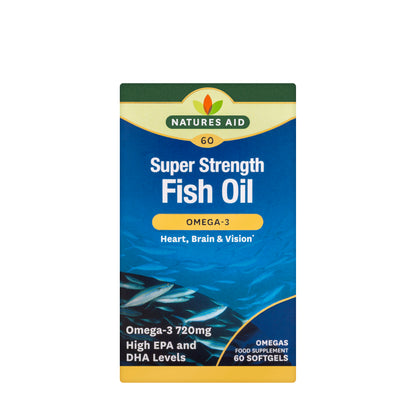 Natures Aid Super Strength Fish Oil Omega-3 720mg 60Softgel