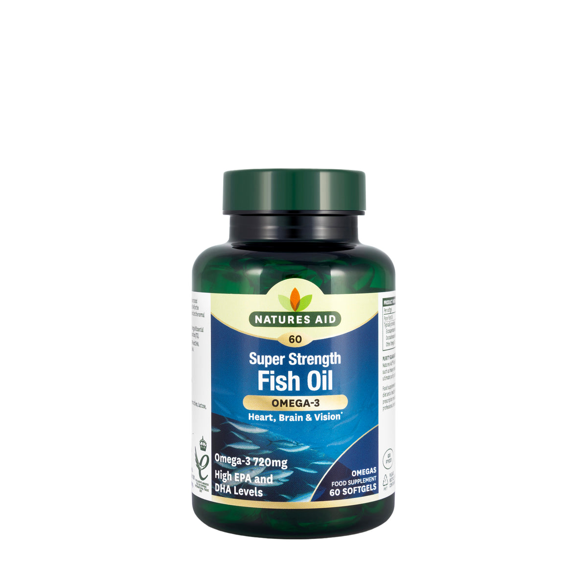 Natures Aid Super Strength Fish Oil Omega-3 720mg 60Softgel