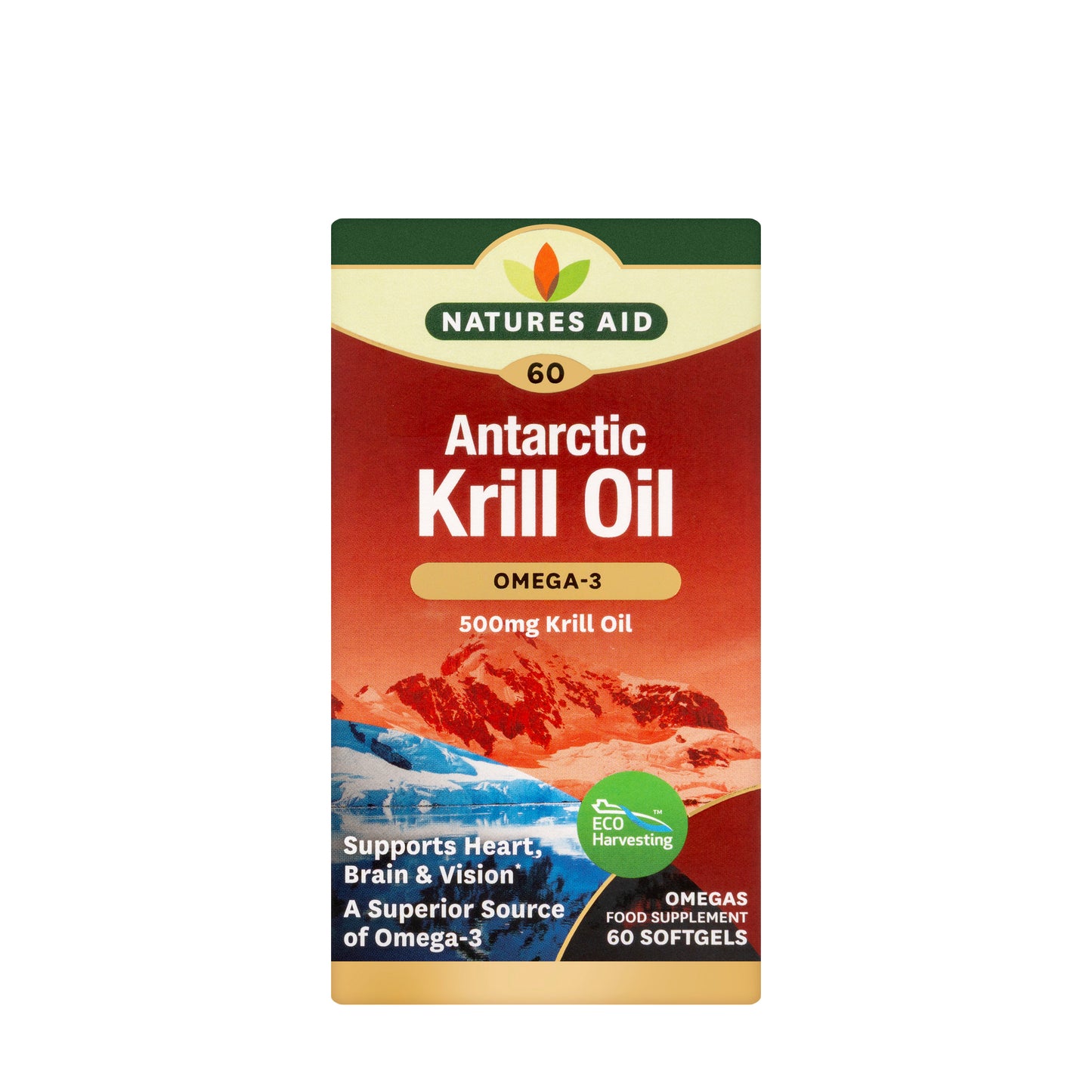 Natures Aid Antarctic Krill Oil Omega-3 500mg 60Softgel