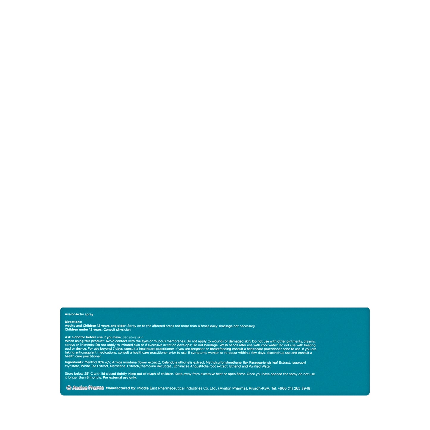 Avalon Activ Muscle&Joint Cold Spray 118Ml