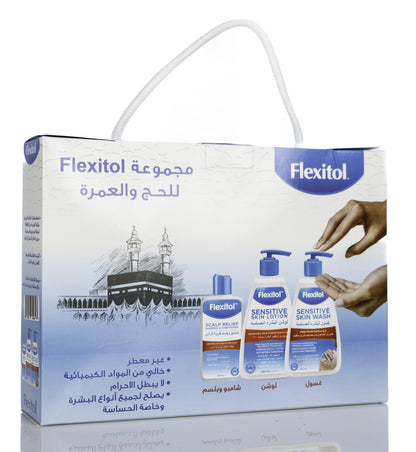 Flexitol Hajj and Umrah Kit (Sensitive Skin Set) [Shampoo, Lotion and Wash]