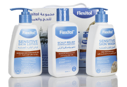 Flexitol Hajj and Umrah Kit (Sensitive Skin Set) [Shampoo, Lotion and Wash]