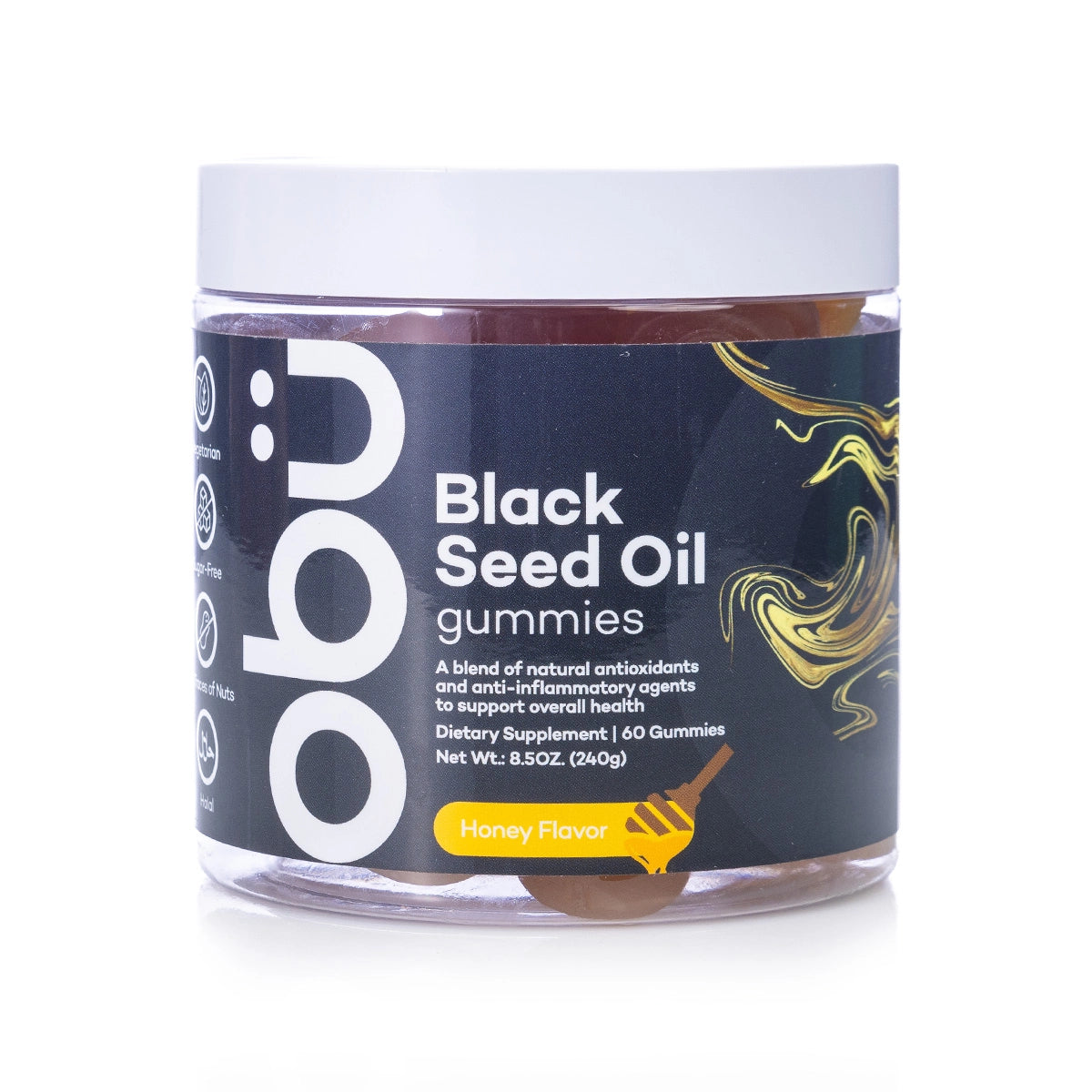 OBU Black Seed Oil Gummies Honey Flavor 60 Gummies