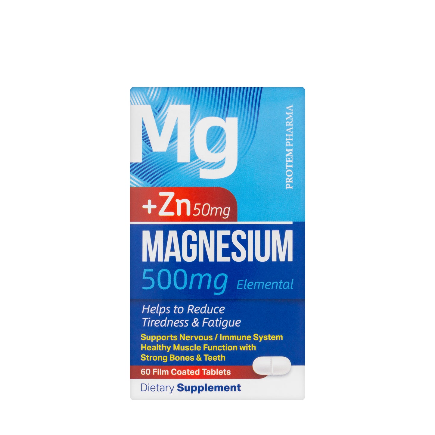 Protem Pharma Magnesium 500mg+Zing 50mg 60 Tablet