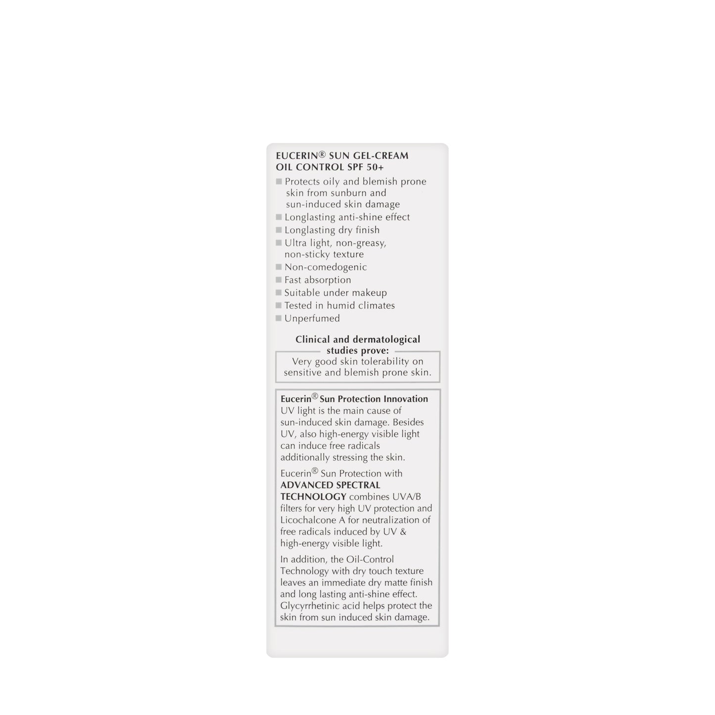 Eucerin Sun Oil Control Dry Touch SPF 50+ Gel-Cream 50 ml 2Pc[Buy1+ Get 50%Offer]