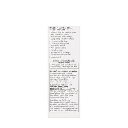 Eucerin Sun Oil Control Dry Touch SPF 50+ Gel-Cream 50 ml 2Pc[Buy1+ Get 50%Offer]