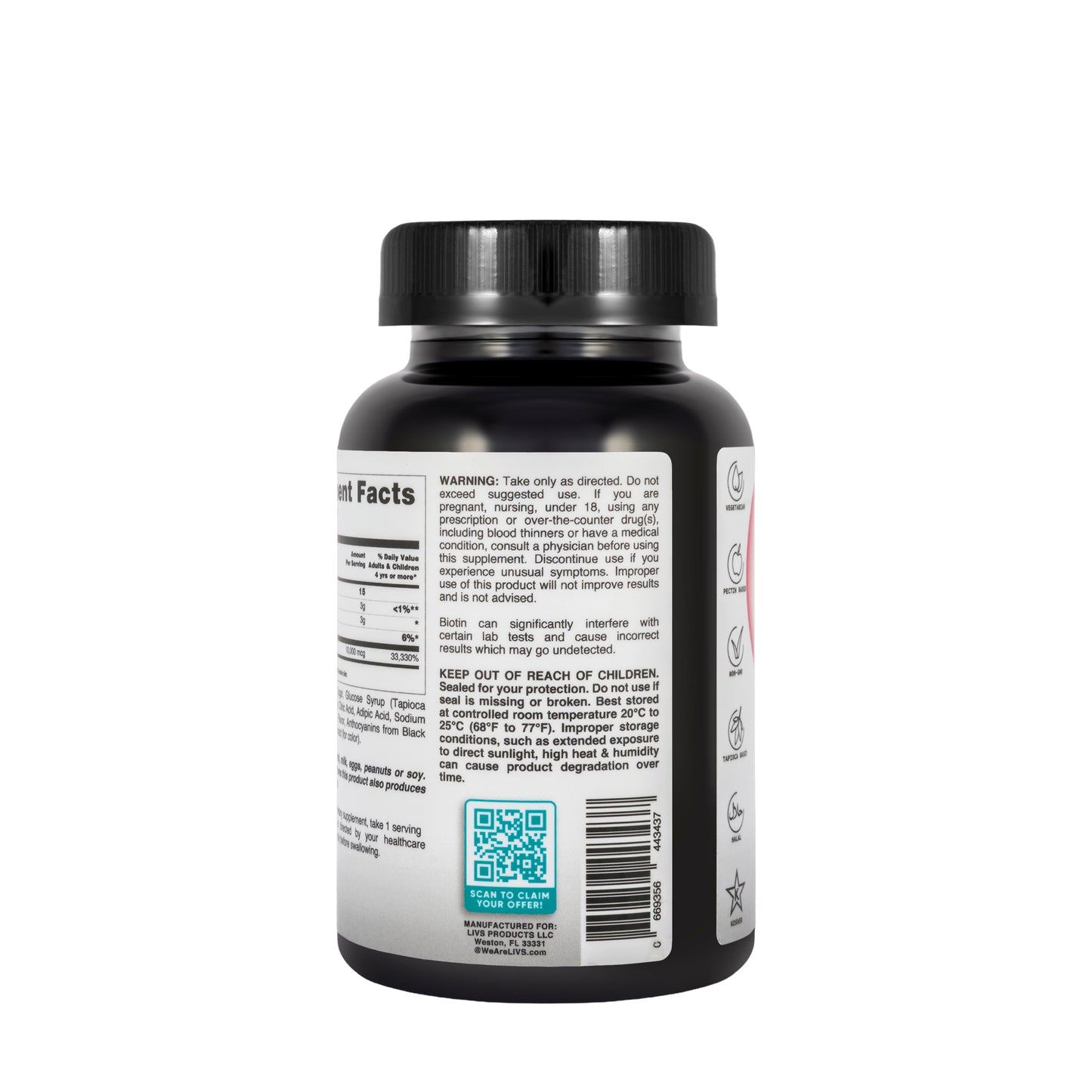 Livs Biotin 10000Mcg 90 Gummies