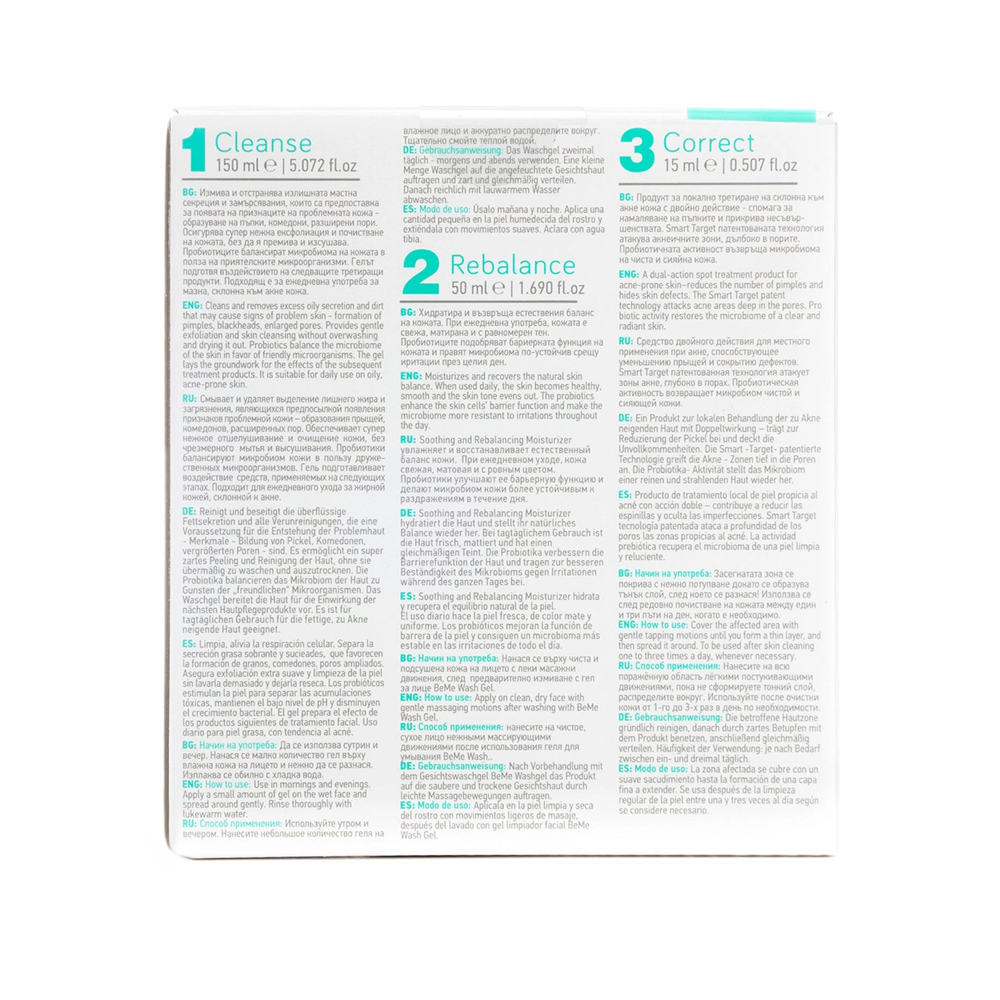 beMe Acne Probiotic Treatment – 3 Step Anti Acne System