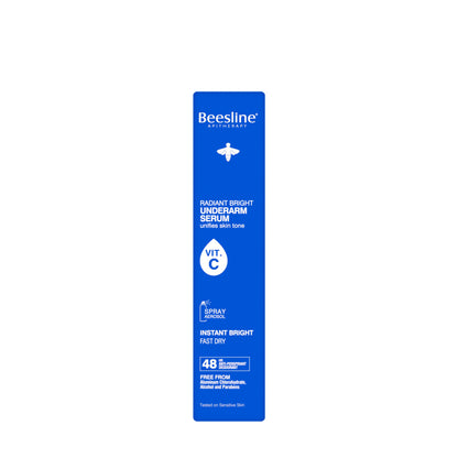 Beesline 48 Hours Radiant Bright Underarm Deo Serum With Vit C Instant Bright Spray 150 Ml
