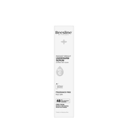 Beesline 48 Hours Radiant Bright Underarm Deo Serum With Vit C Fragrance Free Spray 150 Ml