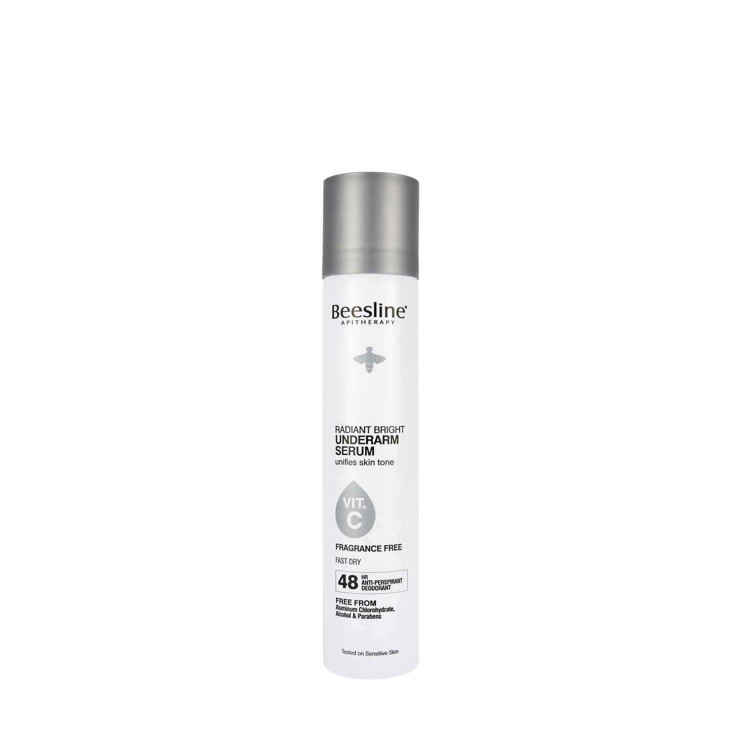 Beesline 48 Hours Radiant Bright Underarm Deo Serum With Vit C Fragrance Free Spray 150 Ml