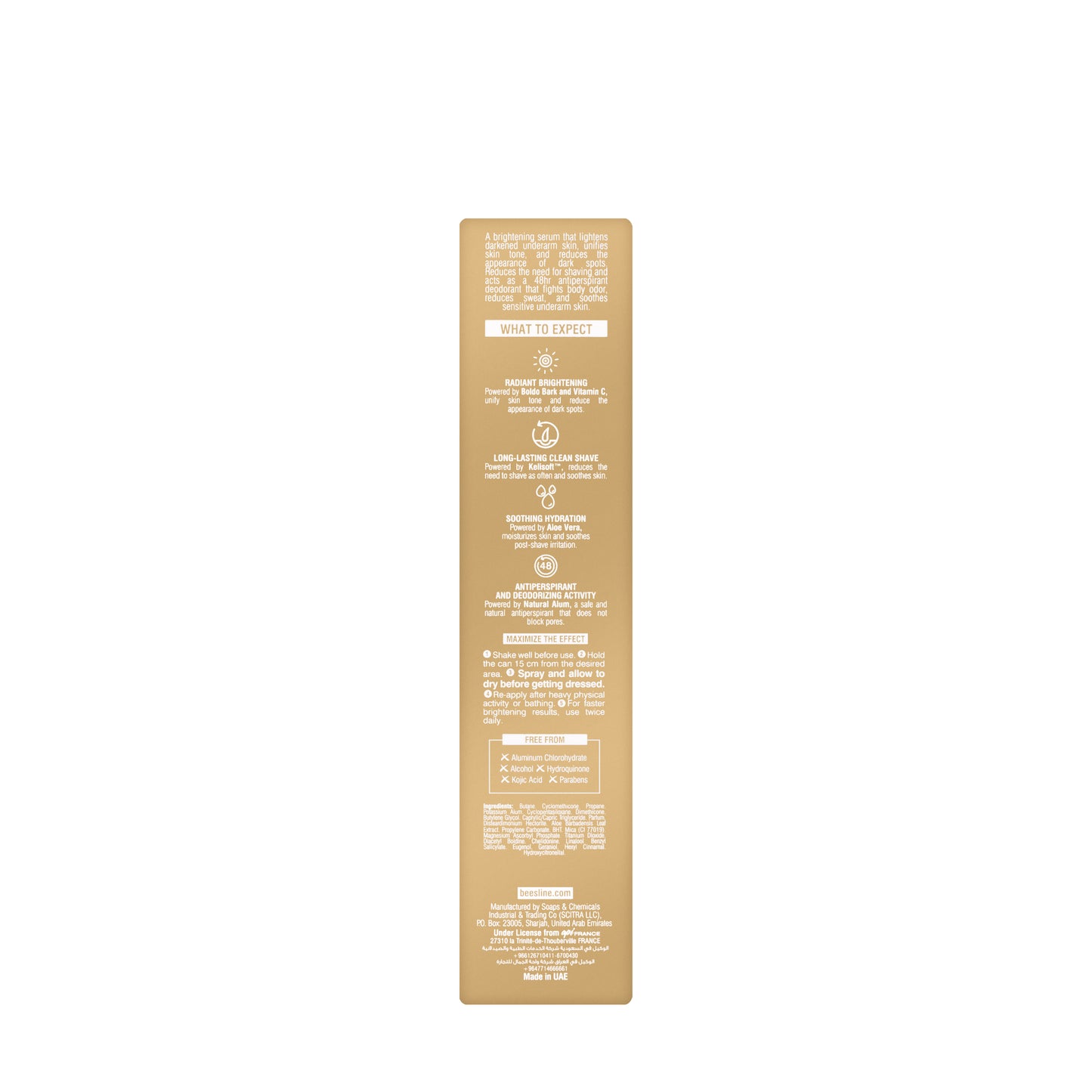 Beesline 48 Hours Radiant Bright Underarm Deo Serum With Vit C Delays Shaving Spray 150 Ml
