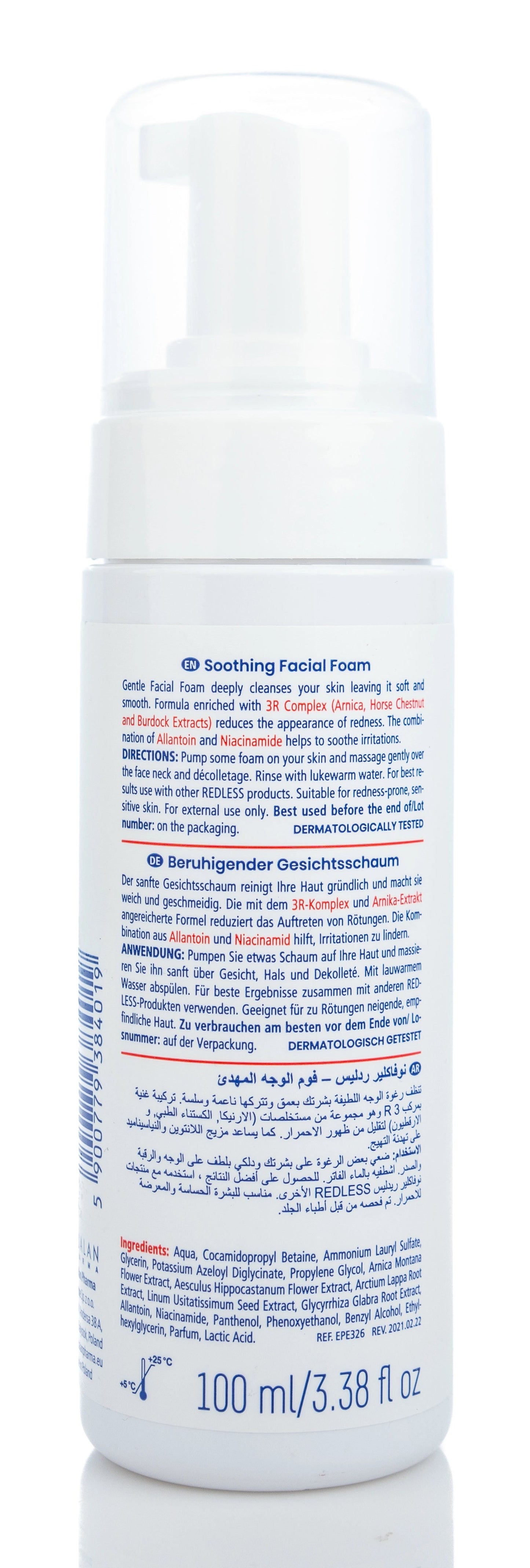 Novaclear Redless Soothing Facial Foam 100 Ml