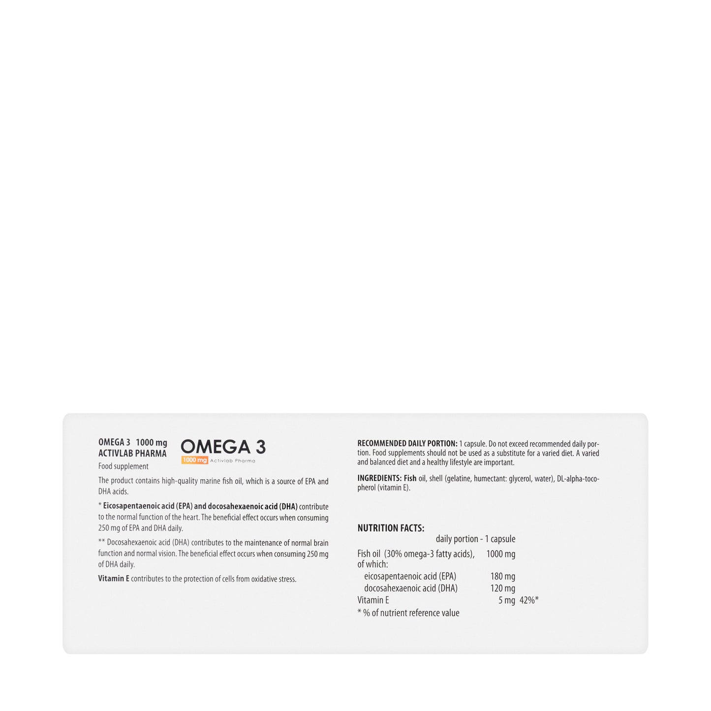 Activlab Omega 3 1000mg 60Softgel