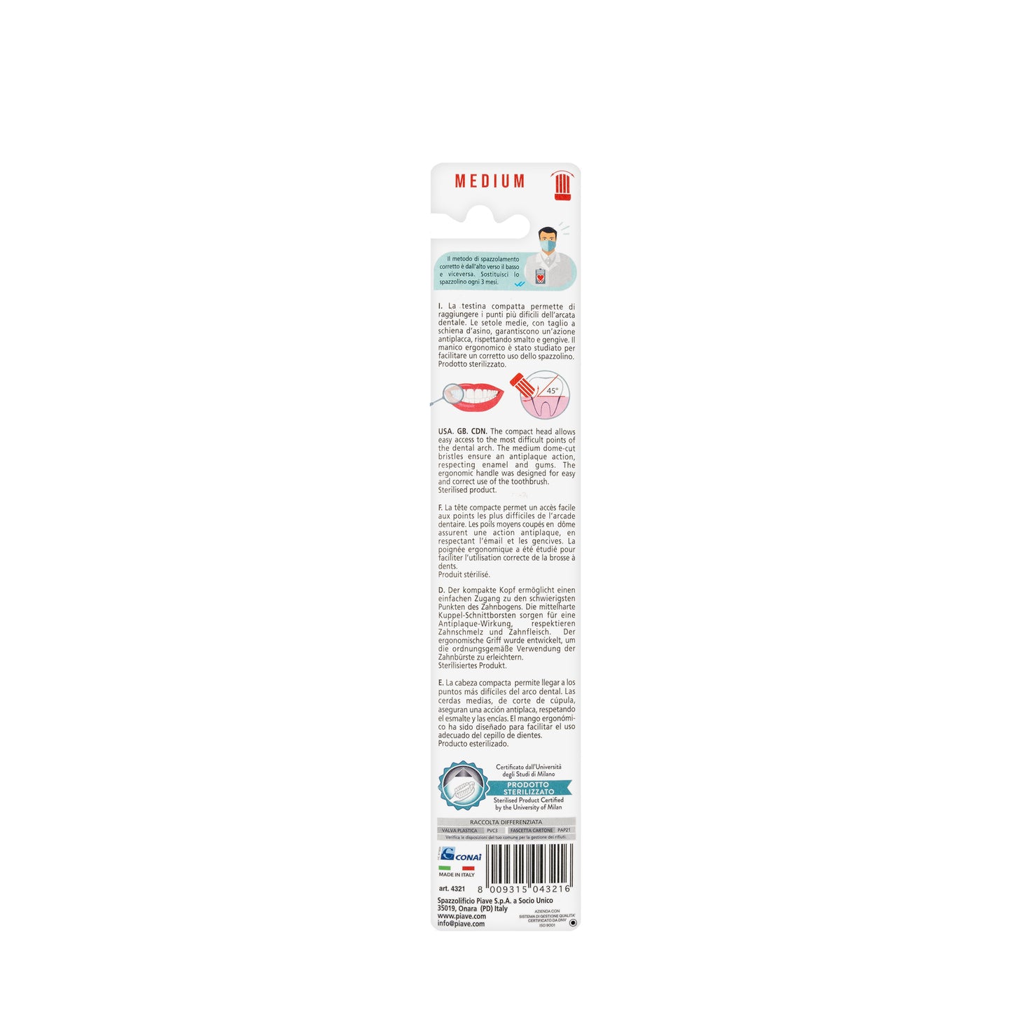 Piave Dentonet Toothbrush-Medium [4321]