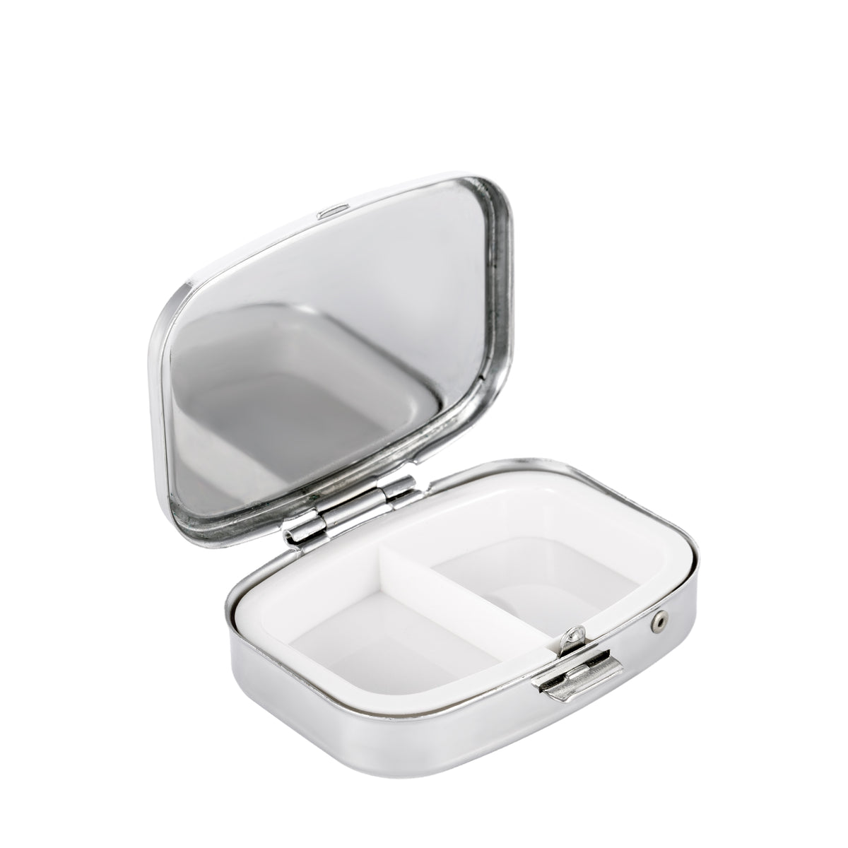 Qwik Doze Pill Box Metal 2 Compartments Rectangle
