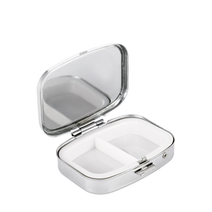 Qwik Doze Pill Box Metal 2 Compartments Rectangle