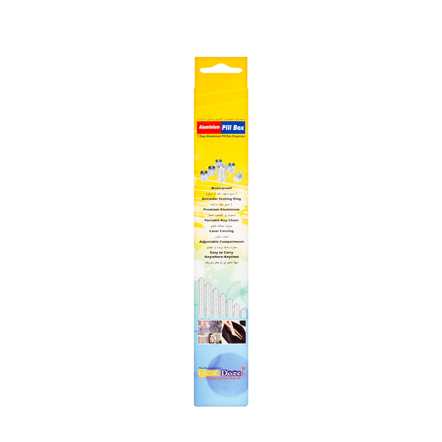 Qwik Doze Pill Box Aluminium 7 Days