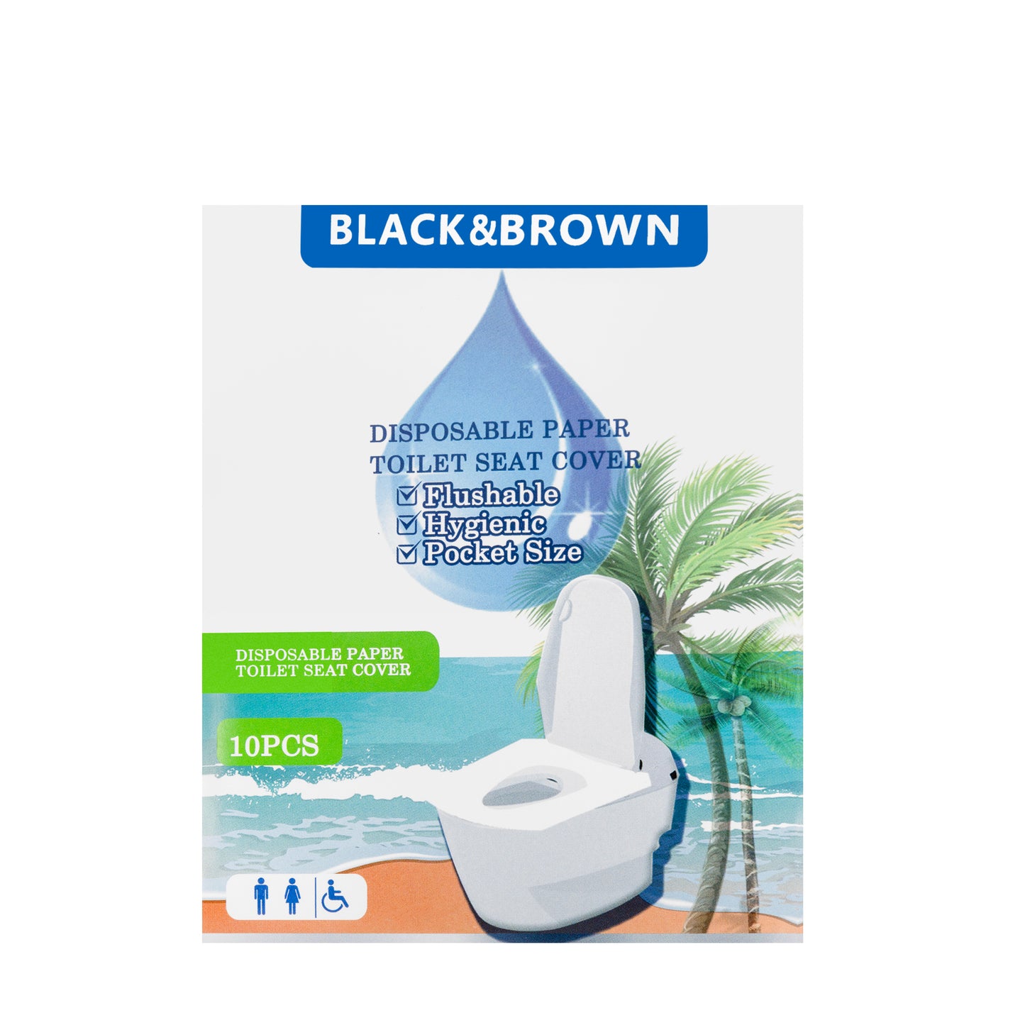Black & Brown Toilet Seat Cover 10 Pieces