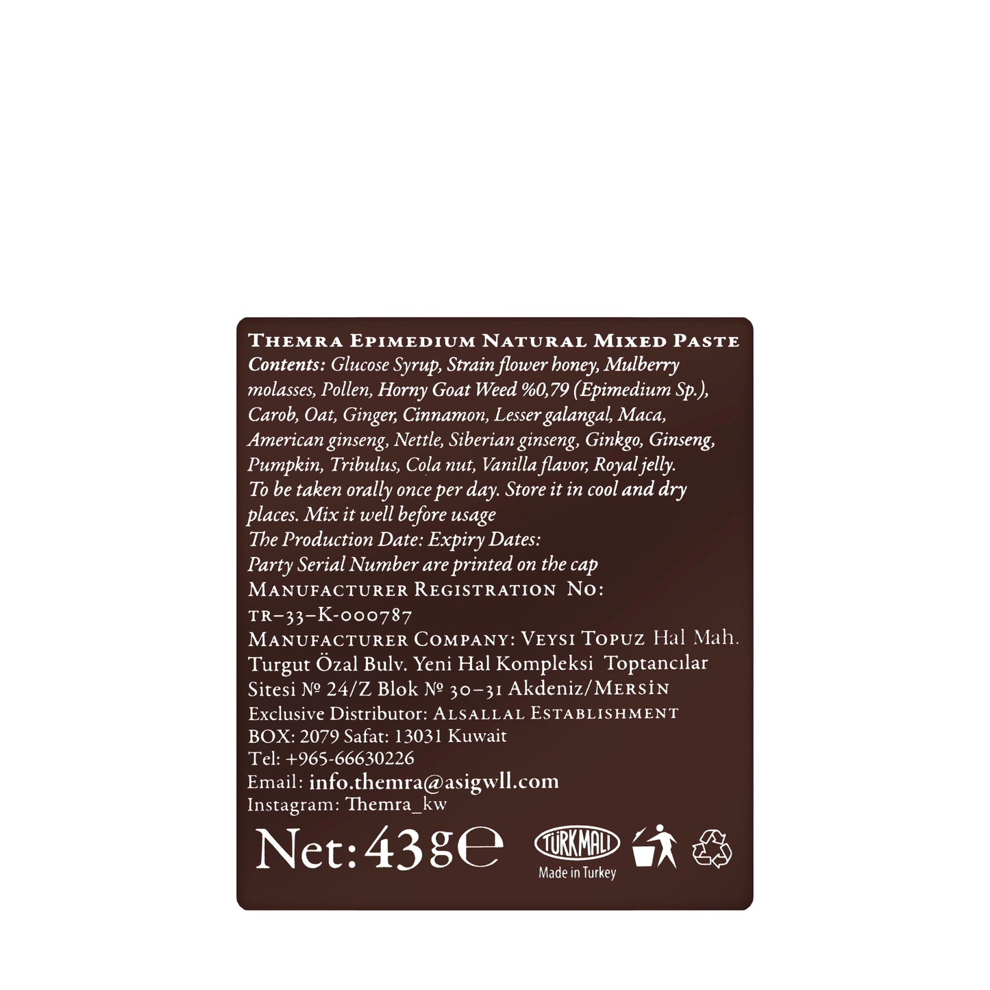 Themra Macun Epimedyumlu Herbal Paste 43Gm