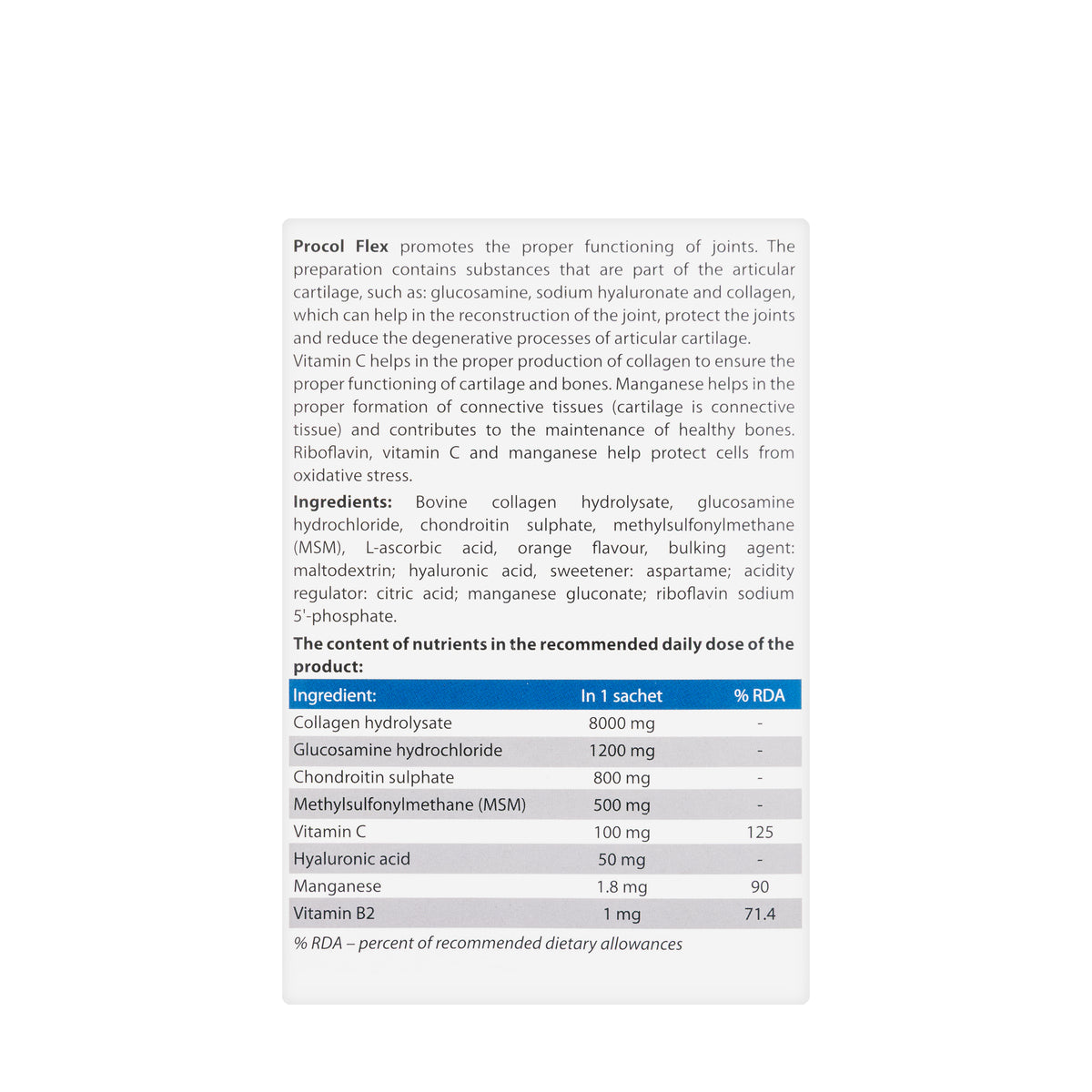 Procol Flex 10 Sachets