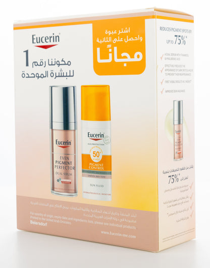 Eucerin Even Pigment Perfector Dual Serum 30 ml + Eucerin Sun Face Pigment Control Fluid SPF 50+ Offer Pack