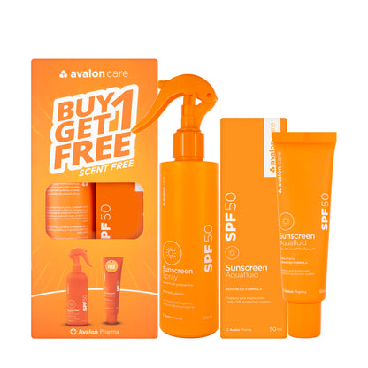 Avalon care Spf50 Kids Spray +Avalon Aquafluid 50Ml Offer Pack