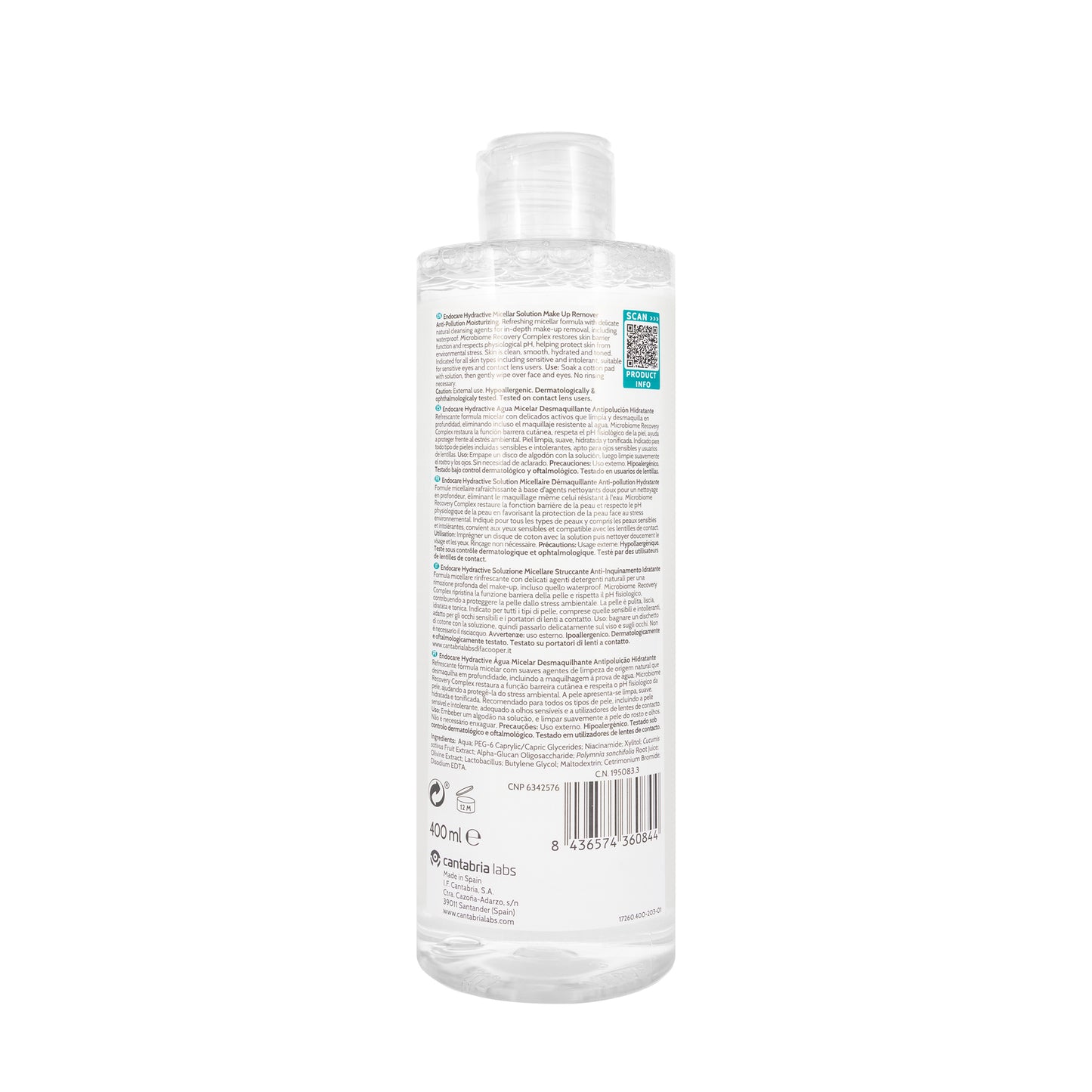 Cantabria Labs Endocare Hydractive Micellar Solution 400 Ml