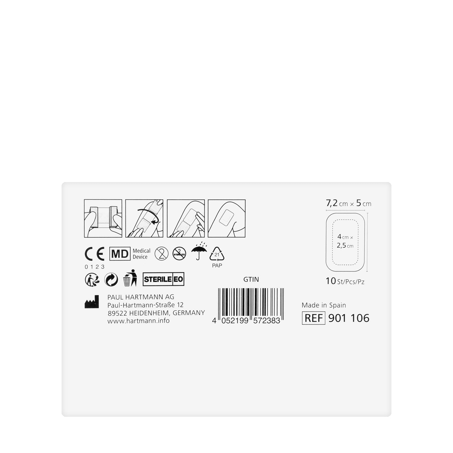 Hartmann Cosmopor Silicone 7.2X5Cm 10 Pieces