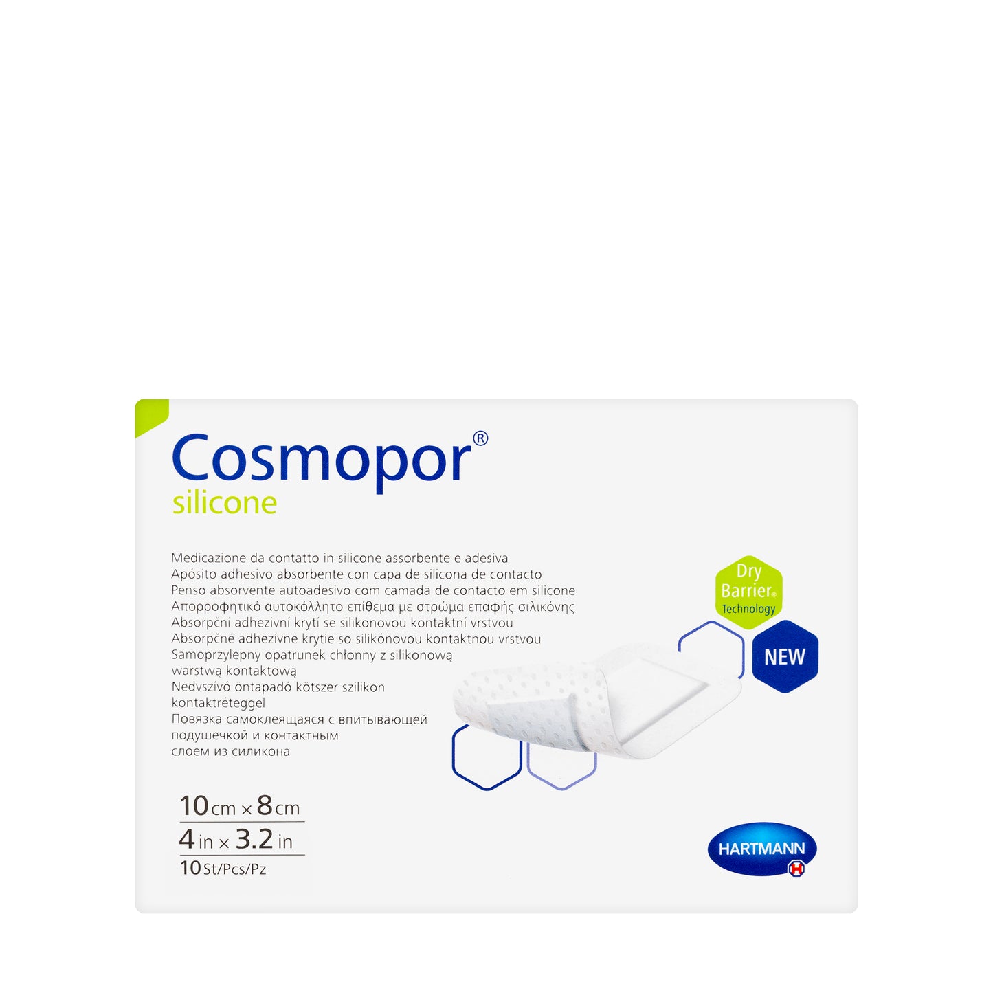 Hartmann Cosmopor Silicone 10X8Cm 10 Pieces
