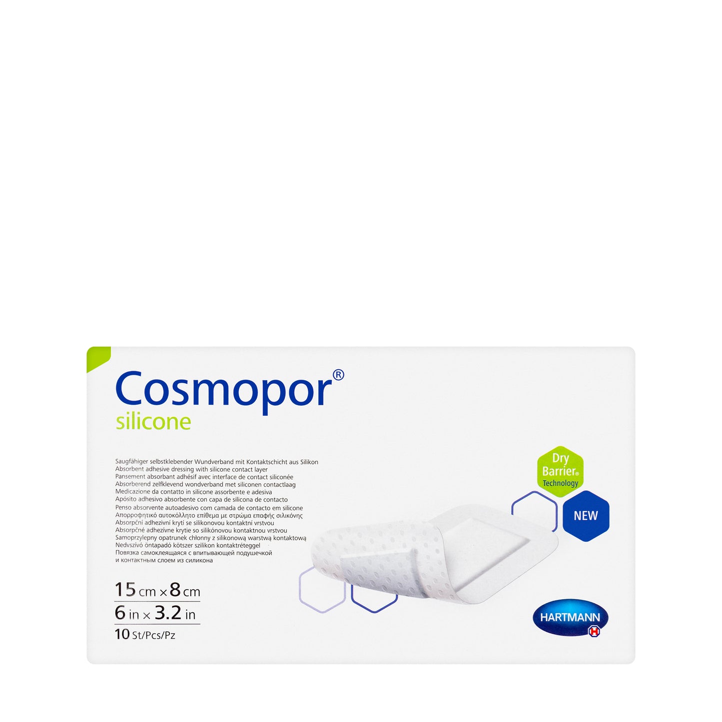 Hartmann Cosmopor Silicone 15X8Cm 10 Pieces