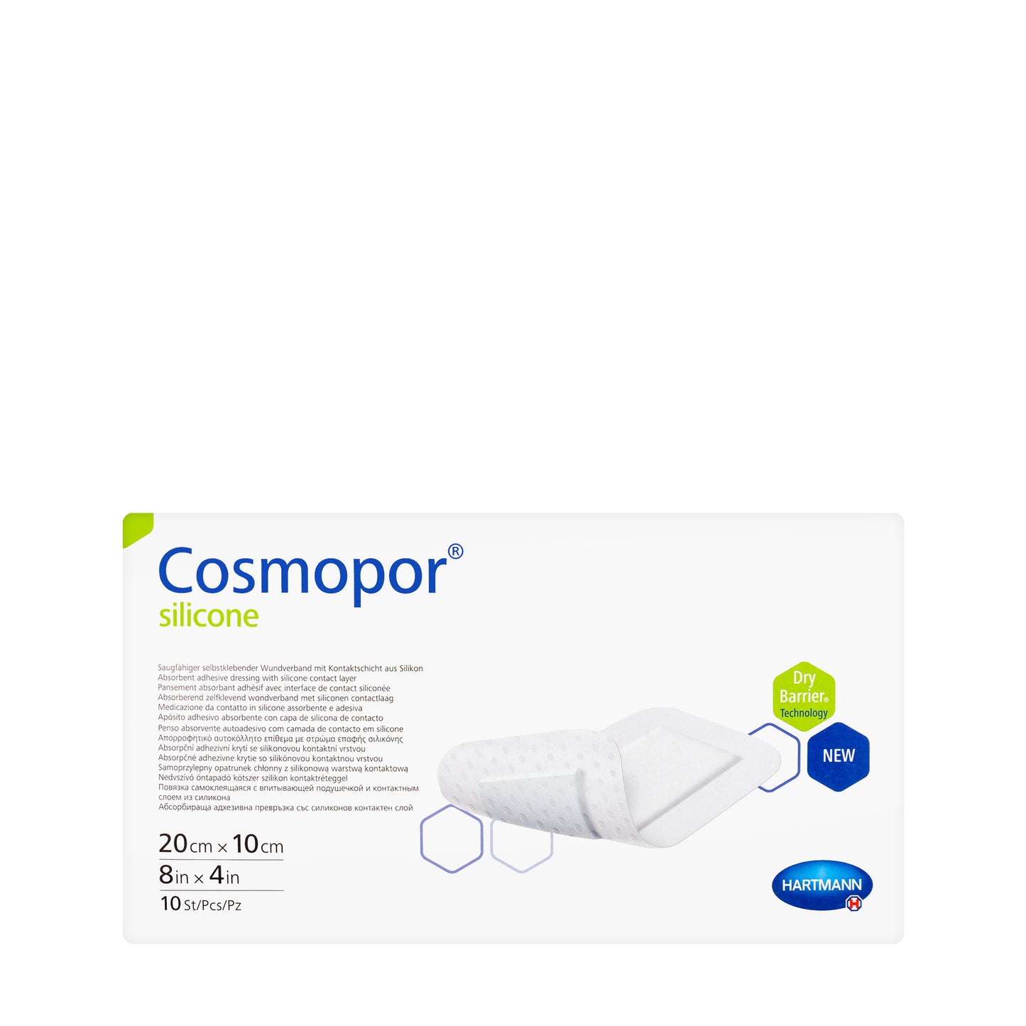 Hartmann Cosmopor Silicone 20X10Cm 10 Pieces