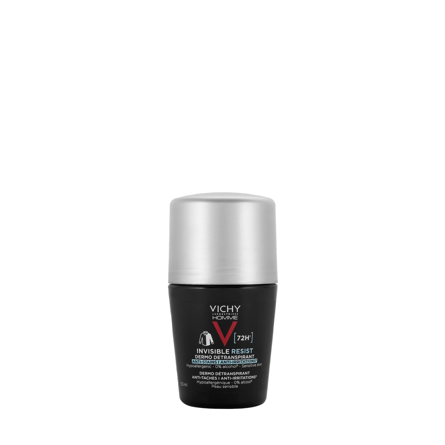 Vichy Invisible Deodorant  Roll-On Men 72H 50 ml (Black)